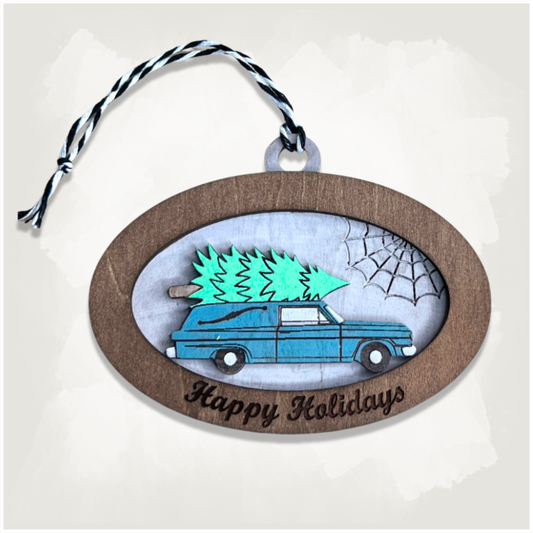 Haunted Hearse Spooky Creepmas Ornament