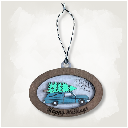 Haunted Hearse Spooky Creepmas Ornament