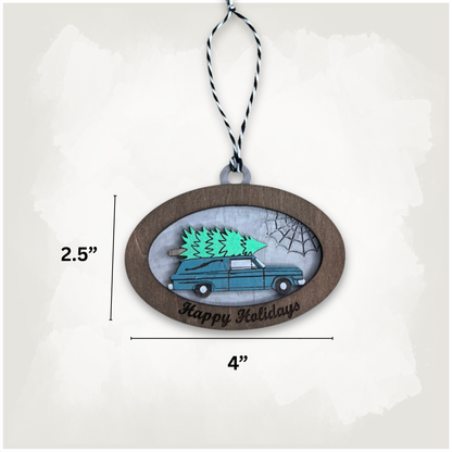 Haunted Hearse Spooky Creepmas Ornament