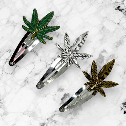 420 Pot Leaf Hair Clips