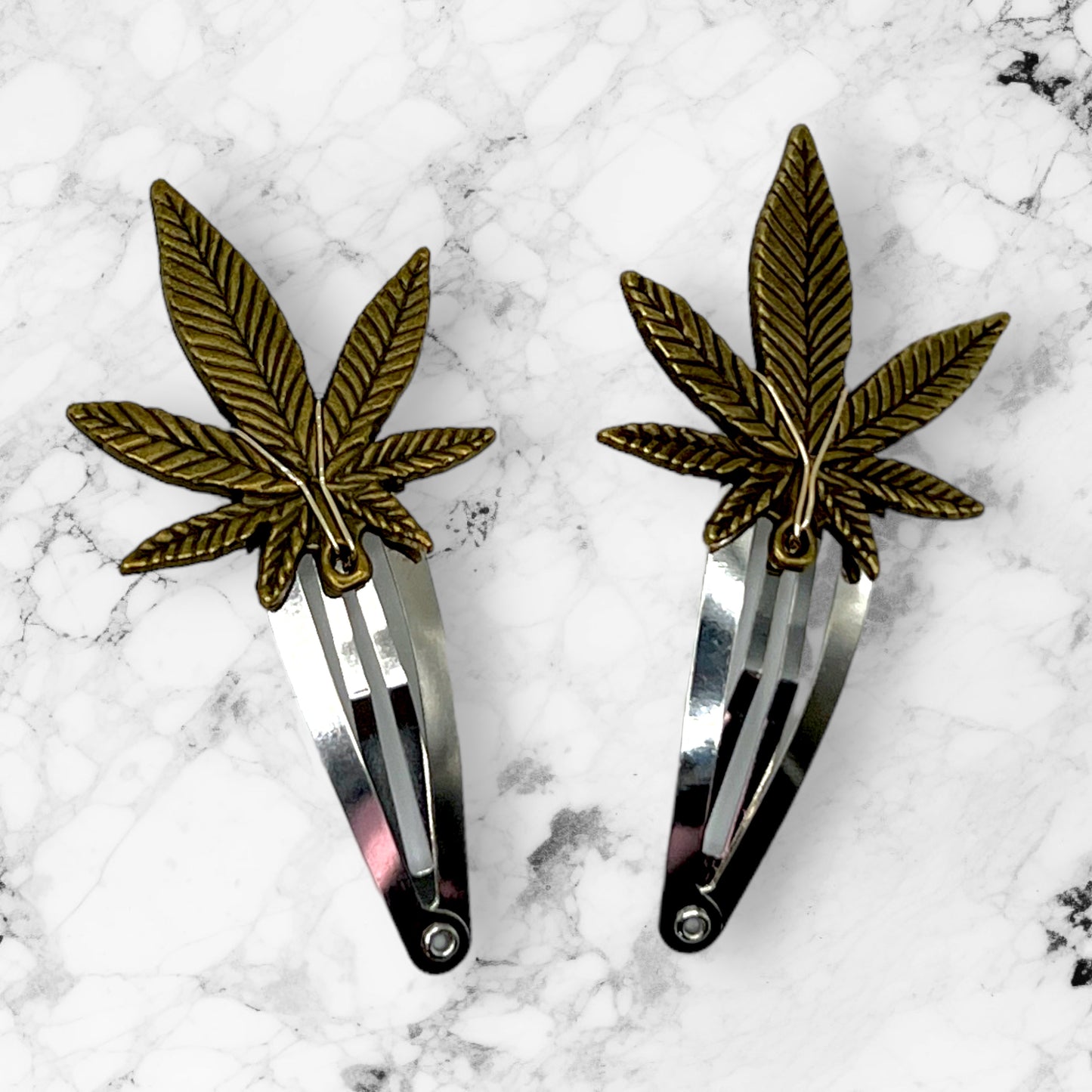 420 Pot Leaf Hair Clips