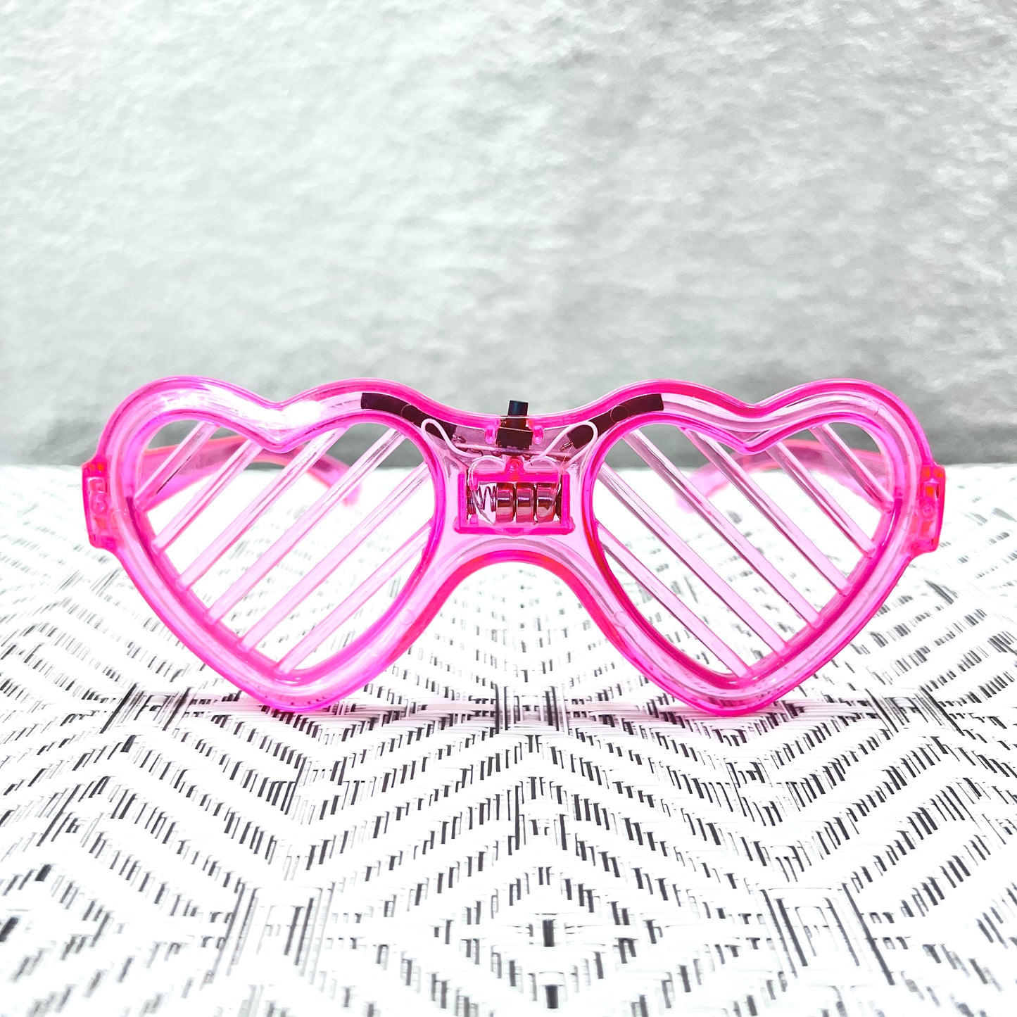 Neon Glow Heart Shutter Shades Sunglasses