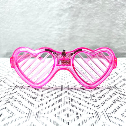 Neon Glow Heart Shutter Shades Sunglasses