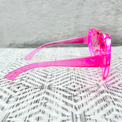 Neon Glow Heart Shutter Shades Sunglasses