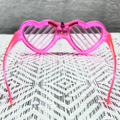 Neon Glow Heart Shutter Shades Sunglasses