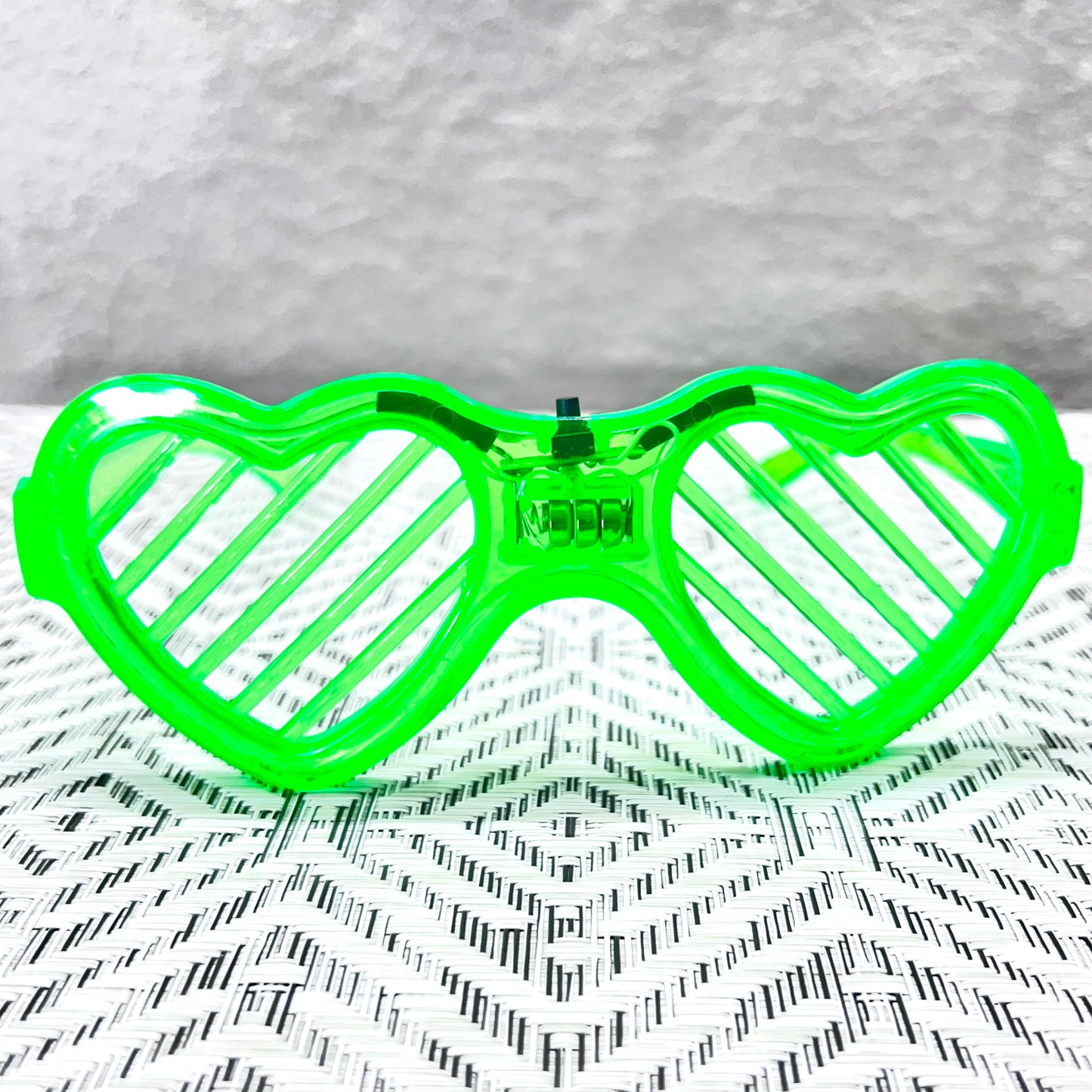 Neon Glow Heart Shutter Shades Sunglasses