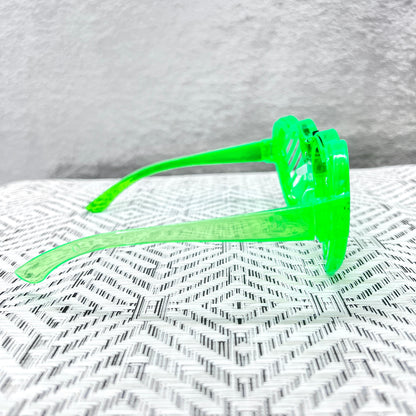 Neon Glow Heart Shutter Shades Sunglasses