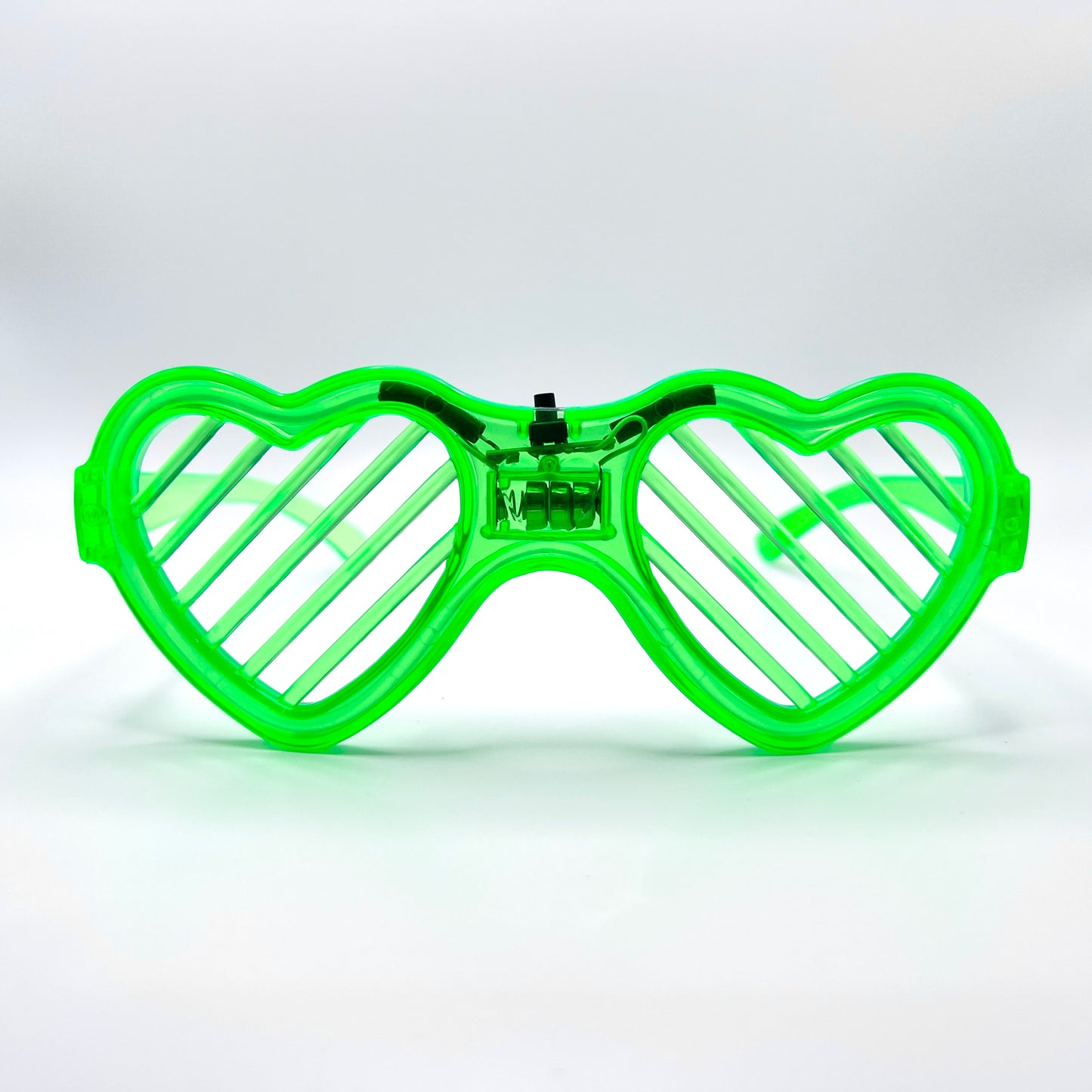 Neon Glow Heart Shutter Shades Sunglasses