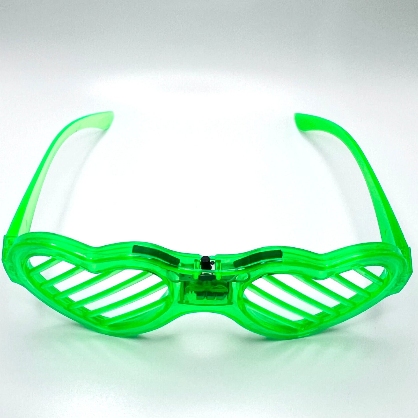 Neon Glow Heart Shutter Shades Sunglasses