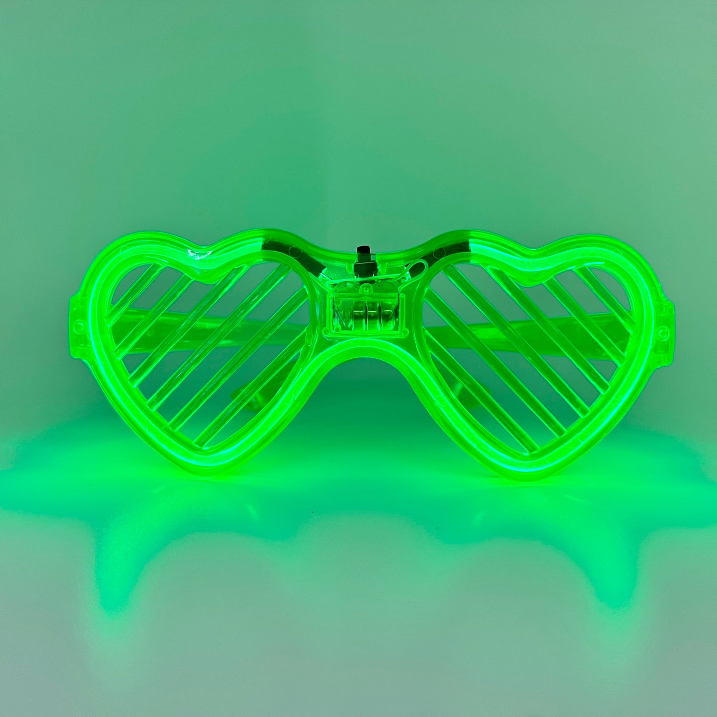 Neon Glow Heart Shutter Shades Sunglasses