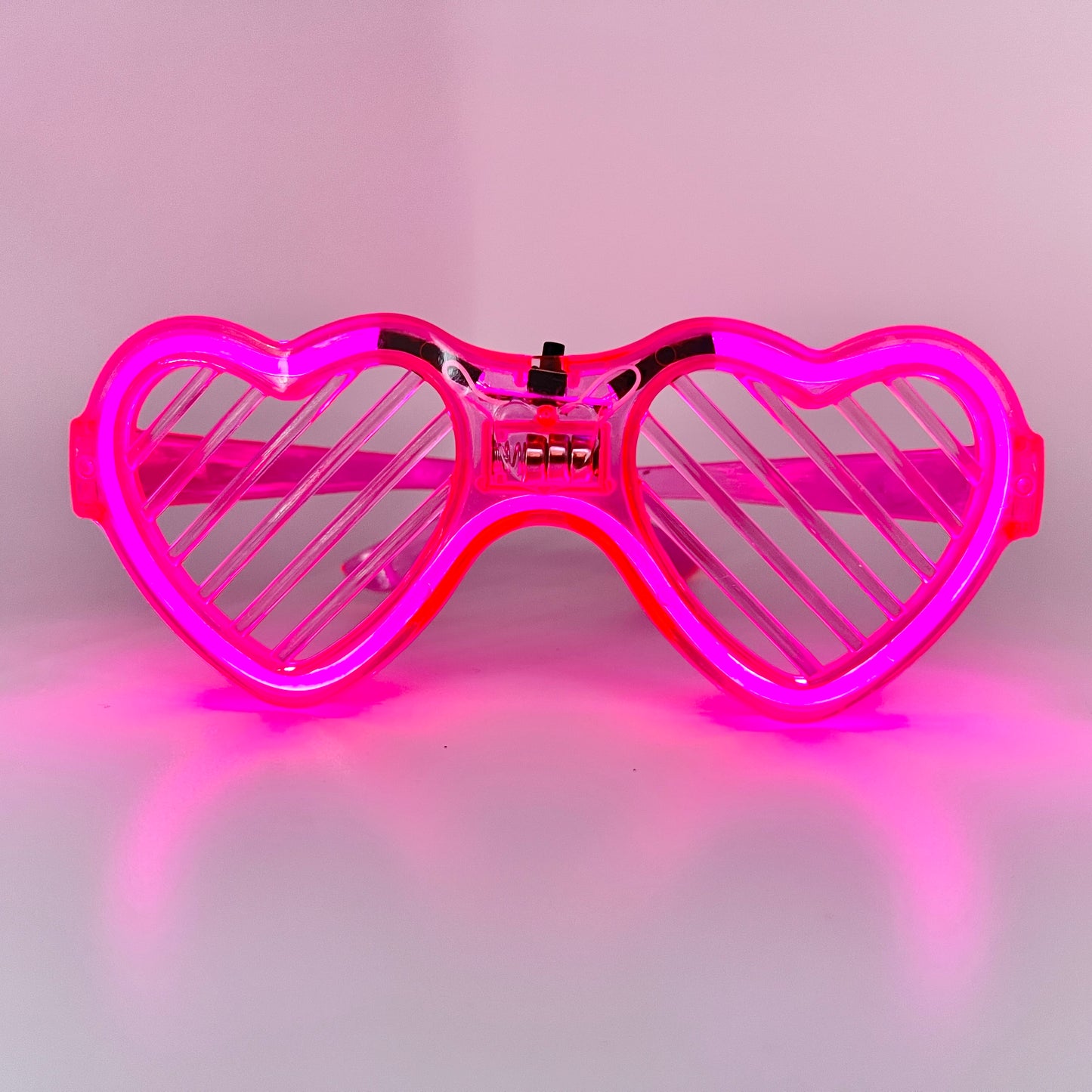 Neon Glow Heart Shutter Shades Sunglasses