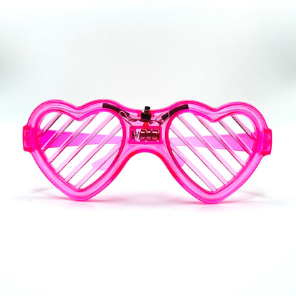 Neon Glow Heart Shutter Shades Sunglasses