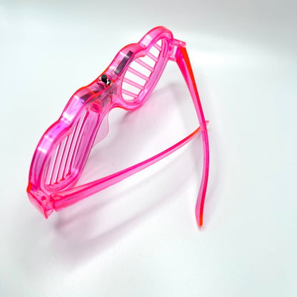 Neon Glow Heart Shutter Shades Sunglasses