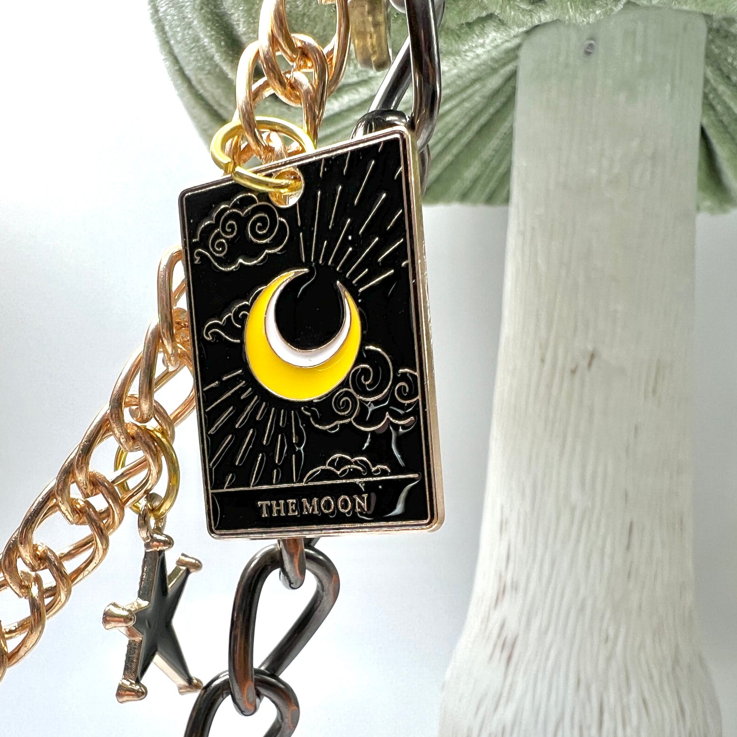Tarot Sun Moon and Wheel of Fortune Pocket Chain