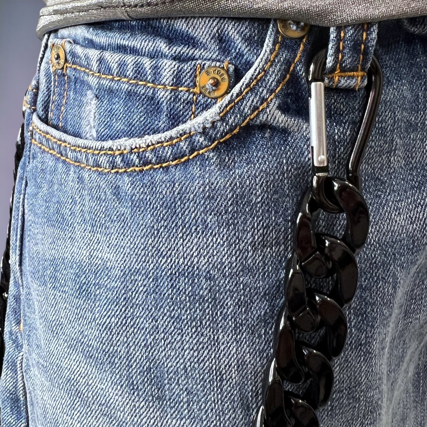 Chunky Black Y2K Rave Pocket Chain