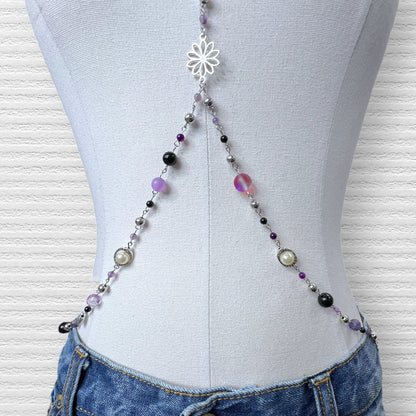 Purple Daisy Beaded Body Chain