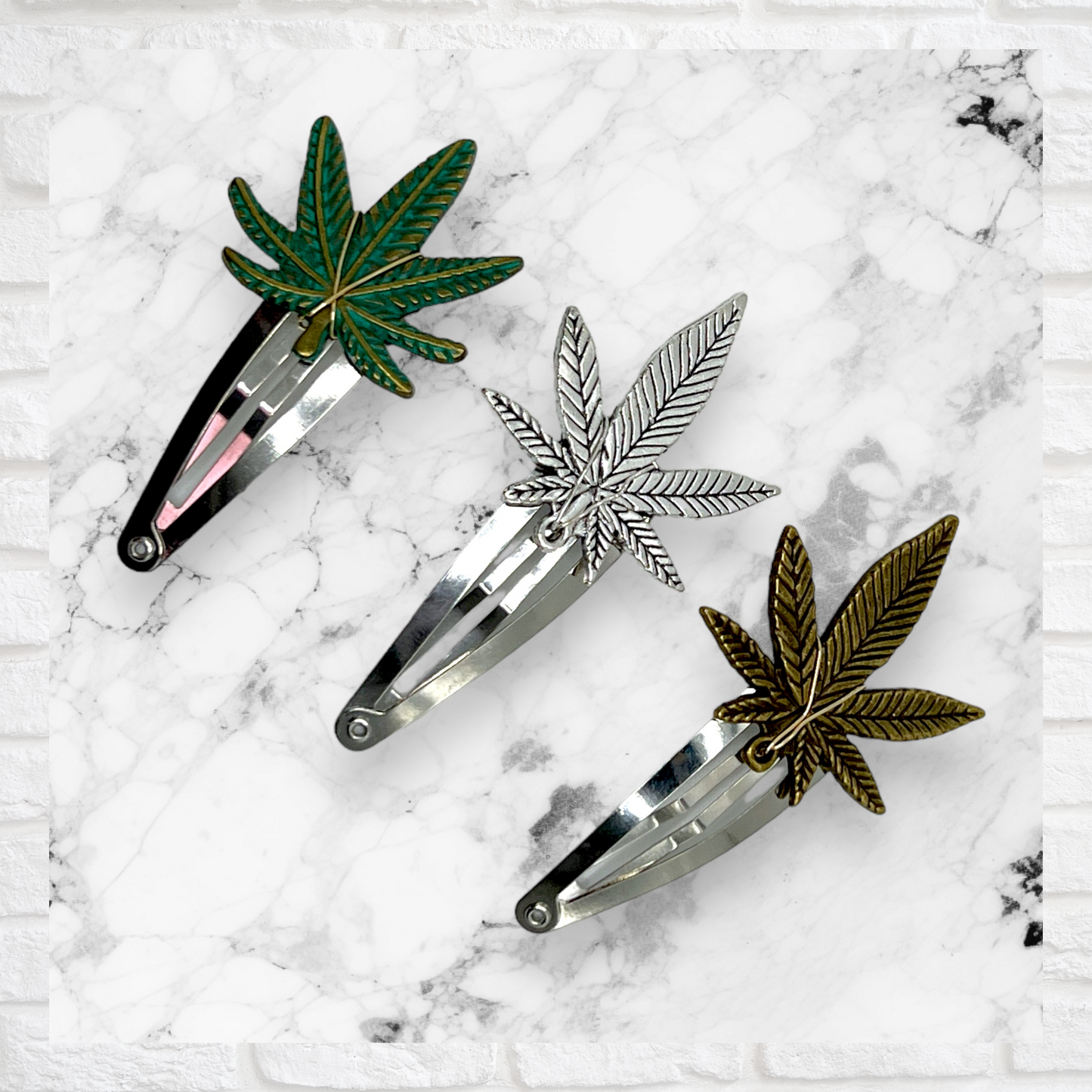 420 Pot Leaf Hair Clips