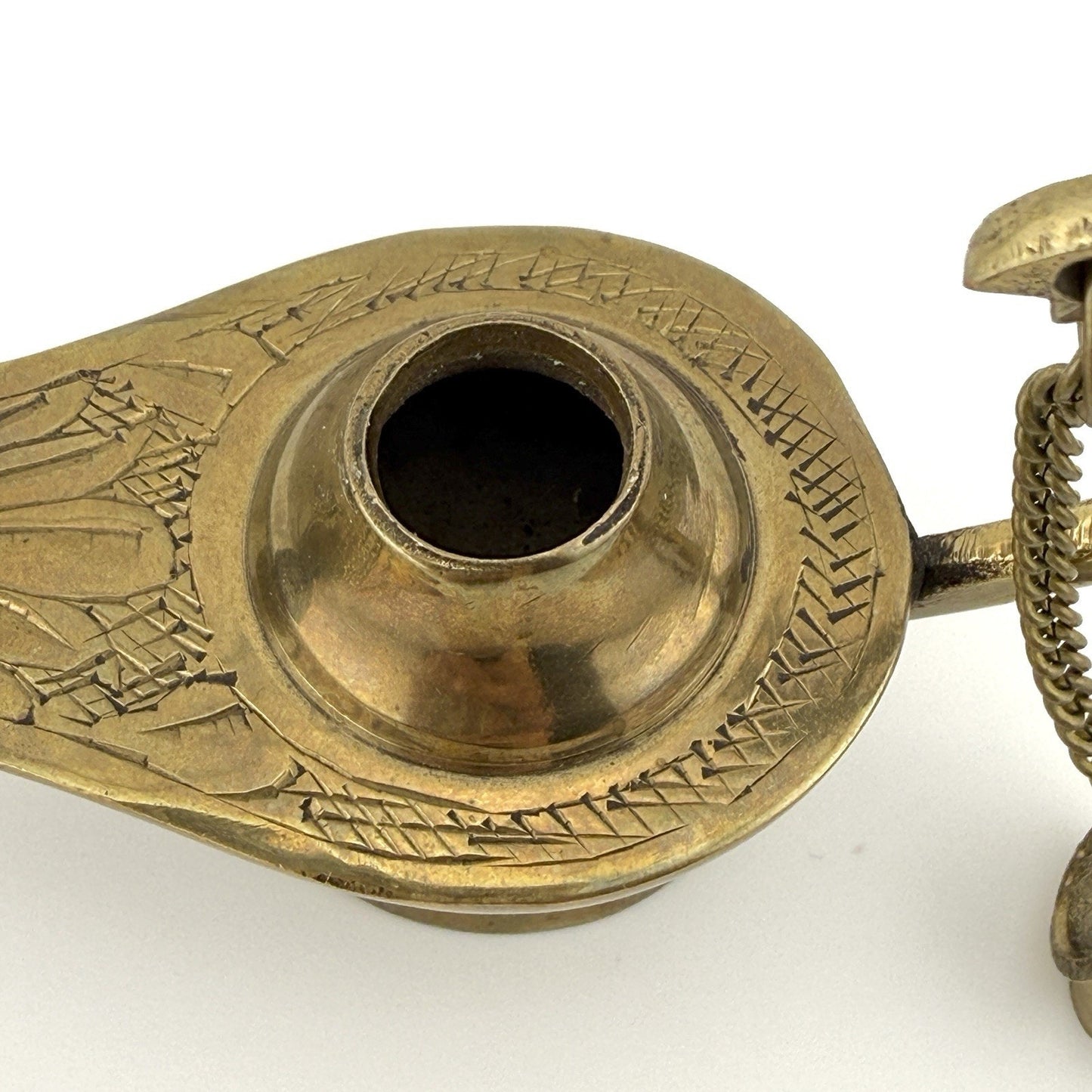 Vintage Brass Genie Oil Lamp