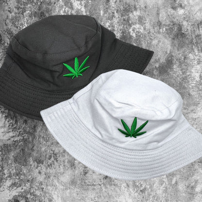 420 Embroidered Leaf Bucket Hat
