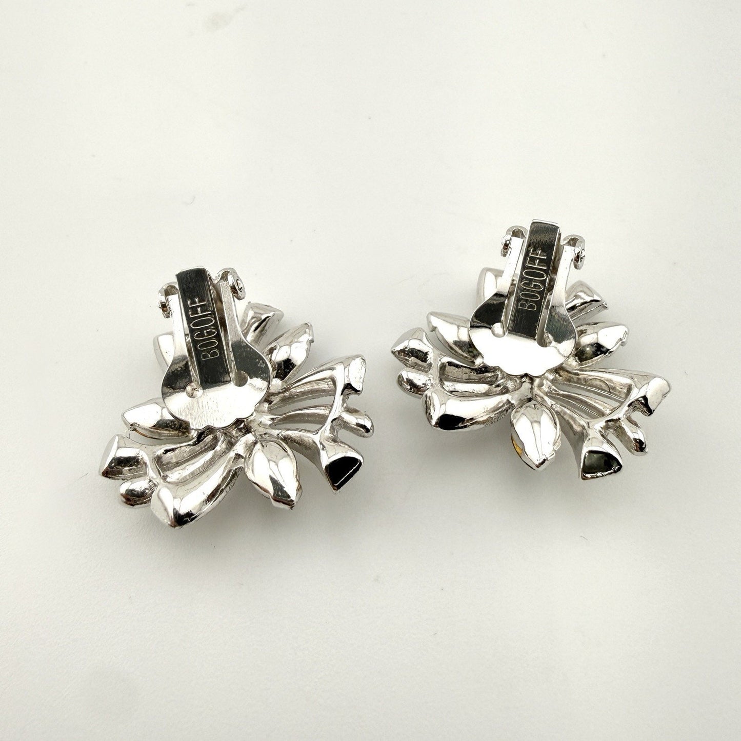 Vintage Bogoff Atomic Starburst Clip On Earrings