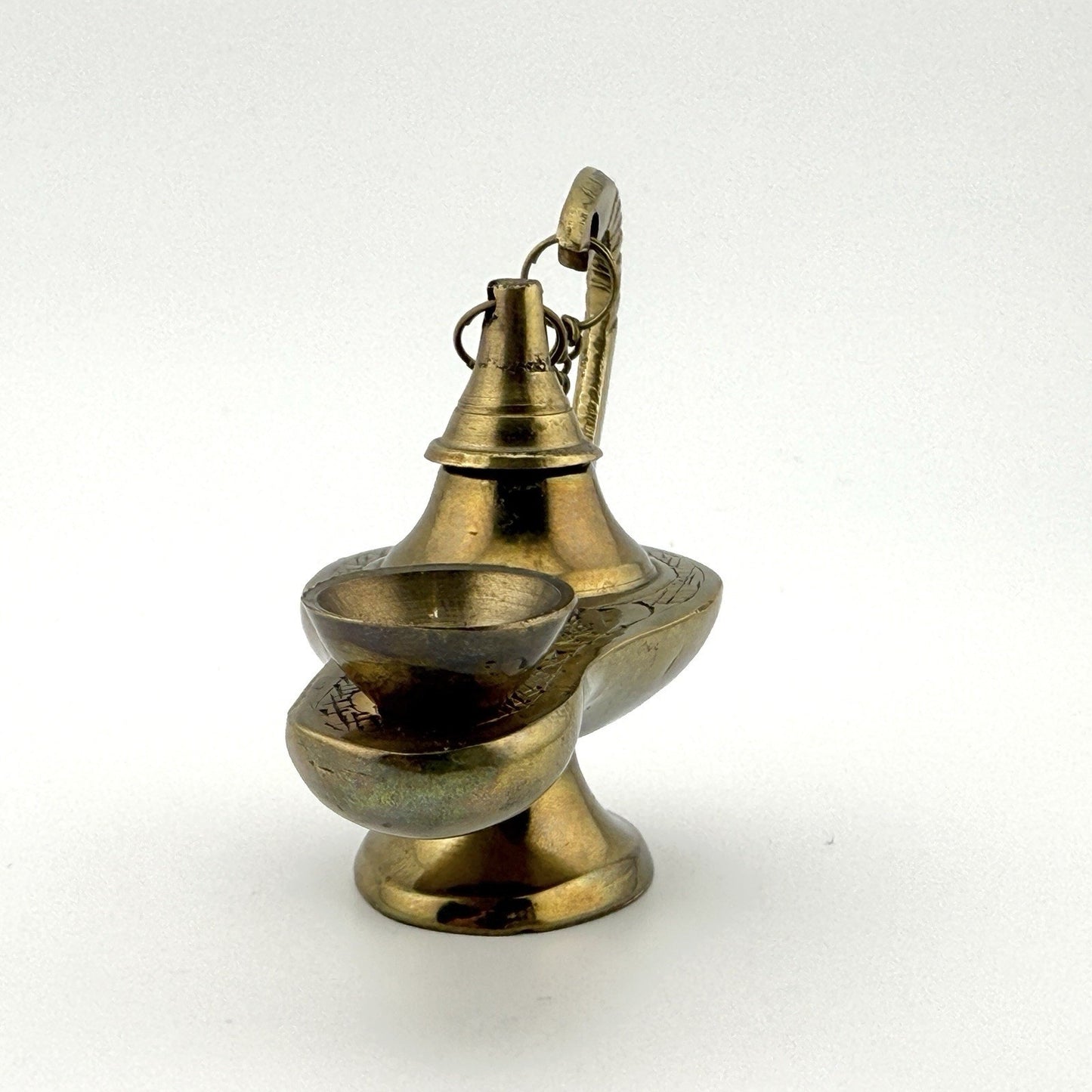 Vintage Brass Genie Oil Lamp