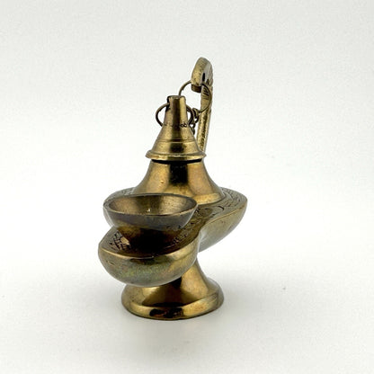 Vintage Brass Genie Oil Lamp