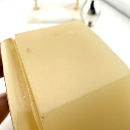 Vintage Lucite Vanity Trinket Box with Dried Yellow Flowers Embedded